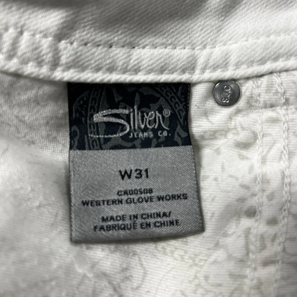 Silver Jeans Womens 31 White Suki Mid Capri 25